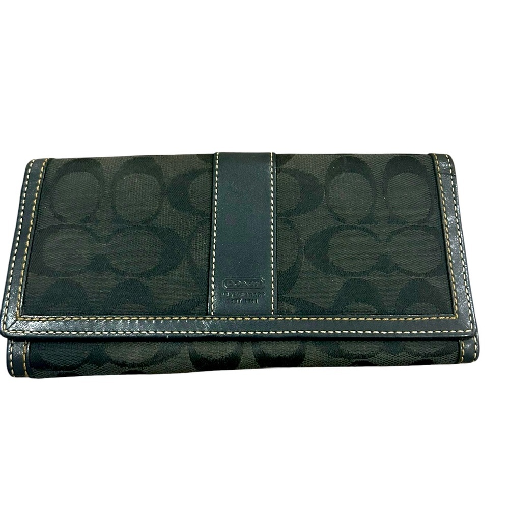 Coach Vintage Y2K black jacquard signature print black wallet